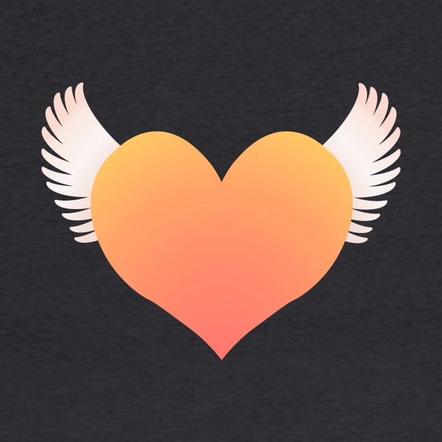 Winged Heart - Orange by RawSunArt